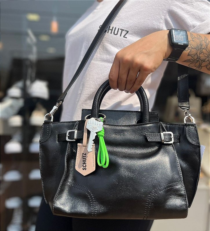 Bolsa Tote Pequena Heaven Couro Preto SCHUTZ