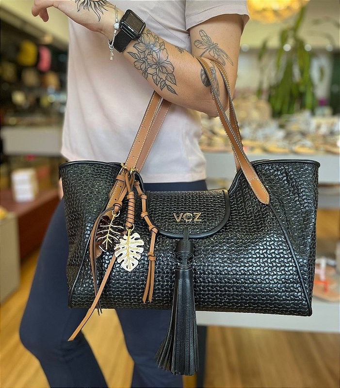Bolsa Tote Grande Preta VICENZA