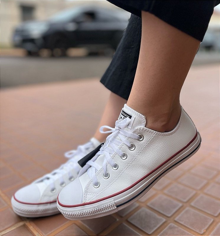 Tênis Chuck Taylor All Star Branco Vermelho Marinho