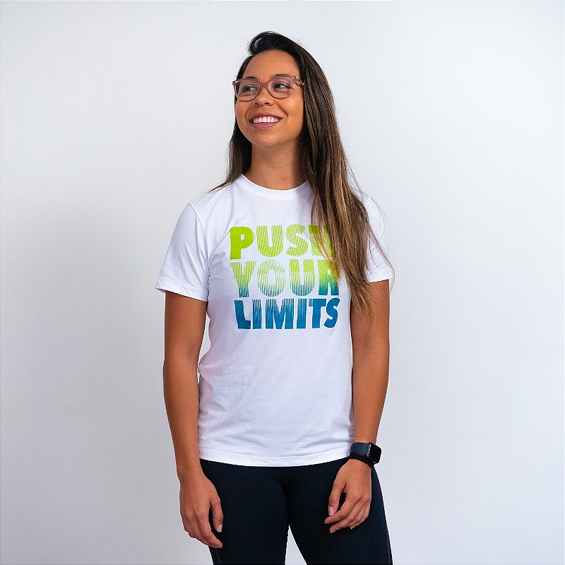 Baby Look Dry Fit Branca - Push Your Limits