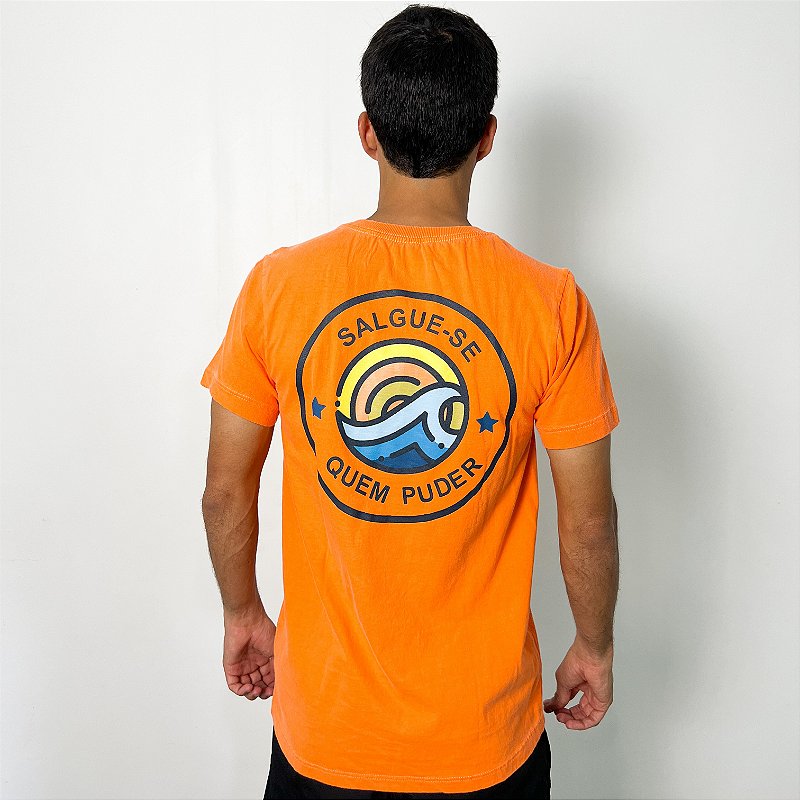 Camiseta Algodão Laranja - Salgue-se Quem Puder