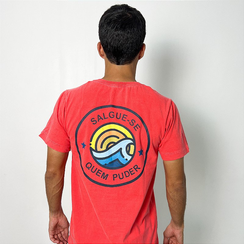 Camiseta Algodão Rosa - Salgue-se Quem Puder