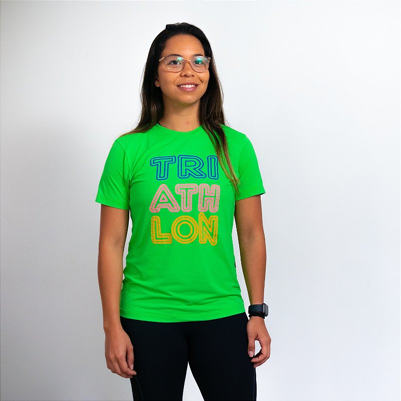Baby Look Dry Fit Verde Limão - Triathlon Neon