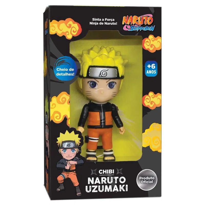 Boneco Naruto Uzumaki Chibi - Naruto Shippuden Mexe os Braços