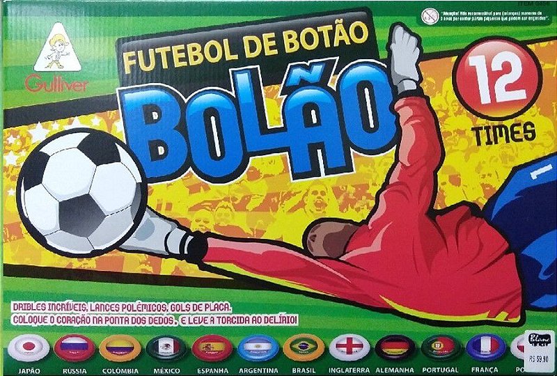 Jogo De Futebol De Botão - Bolão - 12 Times - Gulliver em Promoção na  Americanas