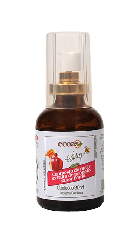 Spray Composto de Mel e Extrato de Própolis Sabor Romã - 30mL - Nosso