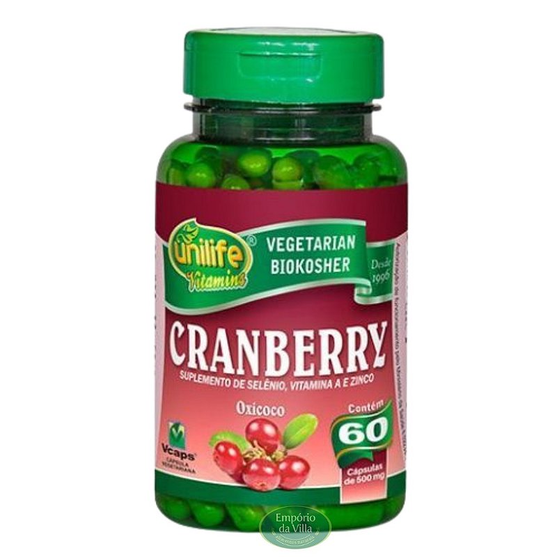 Cranberry (Oxicoco) Unilife 60 cápsulas Emporio da Villa Naturais