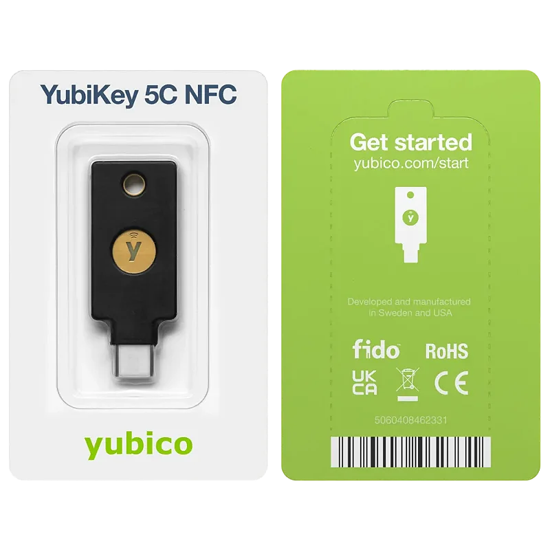 Chave De Segurança Yubikey 5c Nfc Yubico Fido2 Usb-c Lacrado