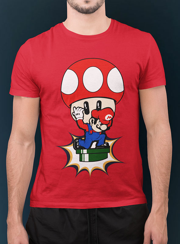 Camiseta Mariohead, 100% Algodão - Roquenrou