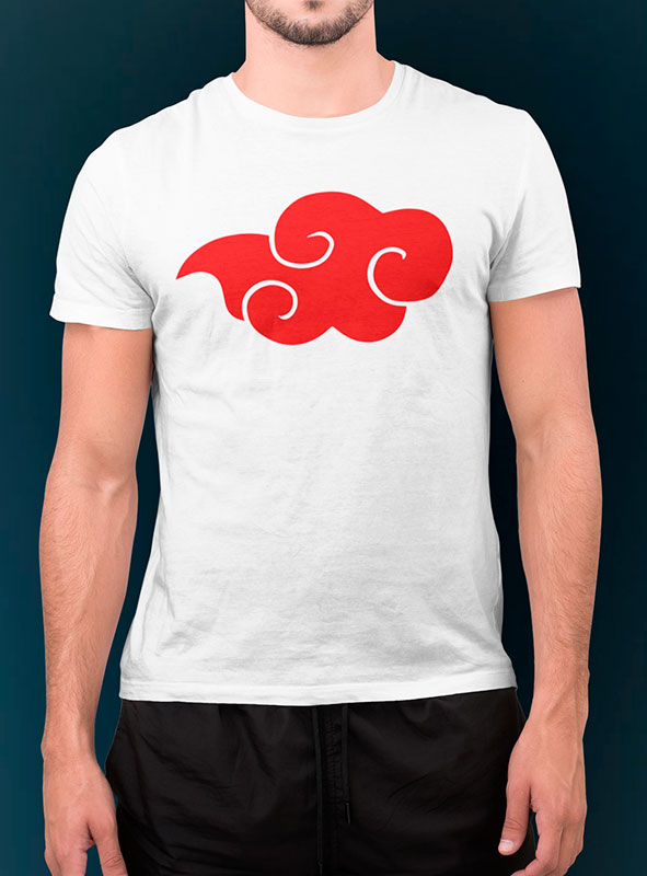 Camiseta naruto akatsuki nuvens vermelhas