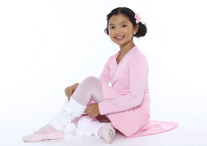 Polaina Branca Pompom