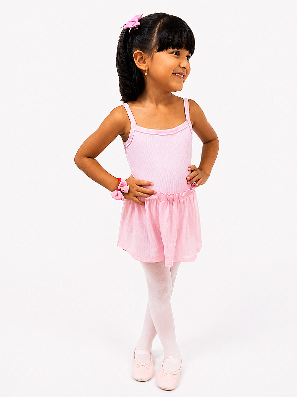 Collant Ballet infantil Algodão com Sainha 🌸