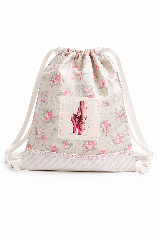 Bolsa Ballet Infantil Mochilinha Bege