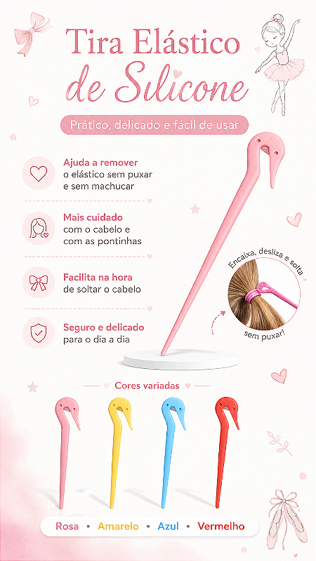 Tira Elástico Silicone Cabelo
