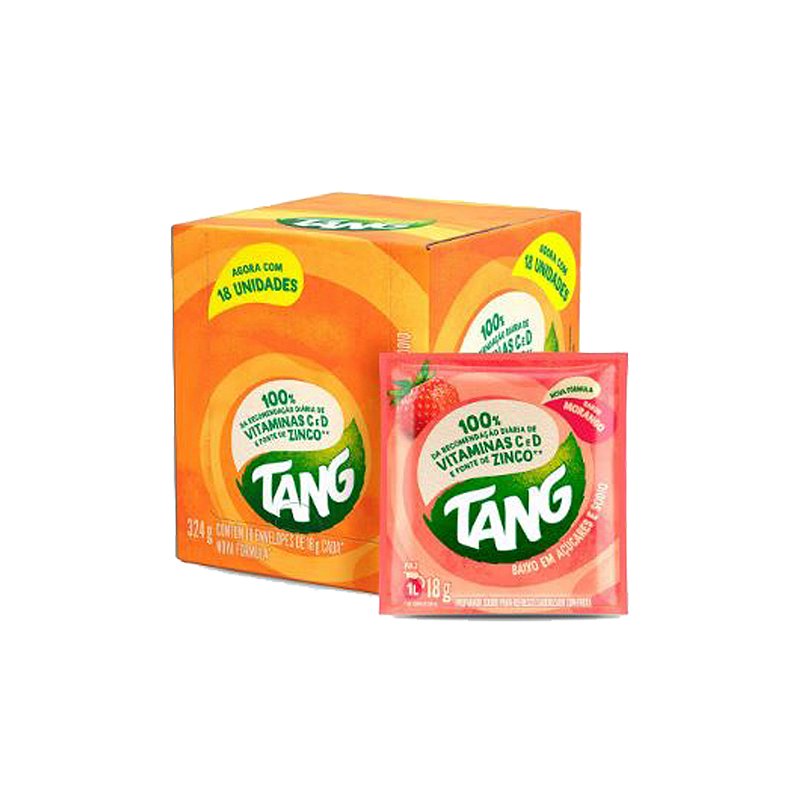 Refresco em Pó Tang Morango Caixa com 18UNX18G - Ameripan Distribuidora ...