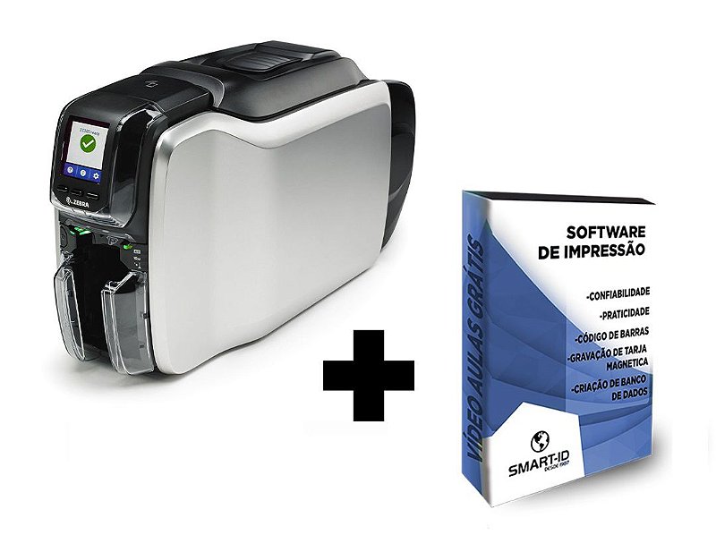 Impressora De Crachás E Cartões Zebra Zc300 Duplex Smart Id Ribbons De Impressão E 1531