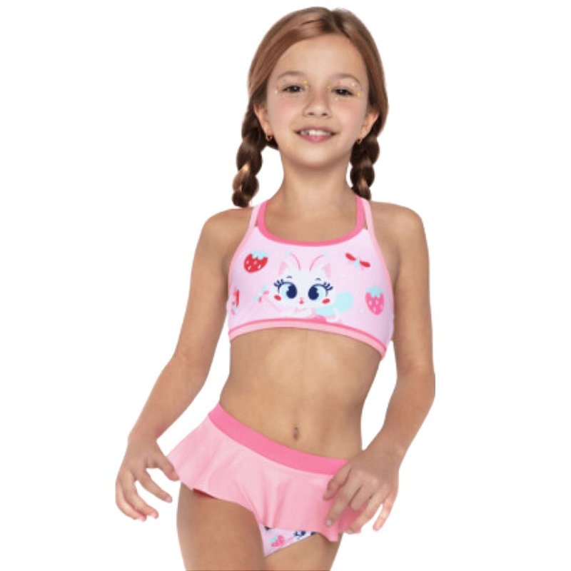 Biquíni Cropped e Calcinha Menina Gata Fada Puket 110400982 - Se-An Junior  - Moda Infantil