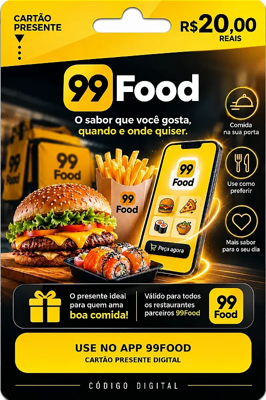 Gift Card 99Food R$ 20,00 - Vale Presente Digital