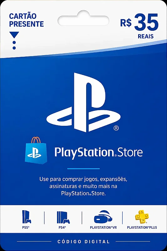 Gift Card PlayStation Store R$ 35 - Cartão Presente Brasil