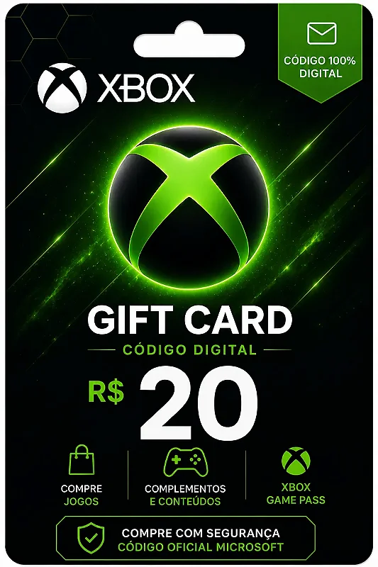 Gift Card Xbox R$ 20,00 - Cartão Presente Digital