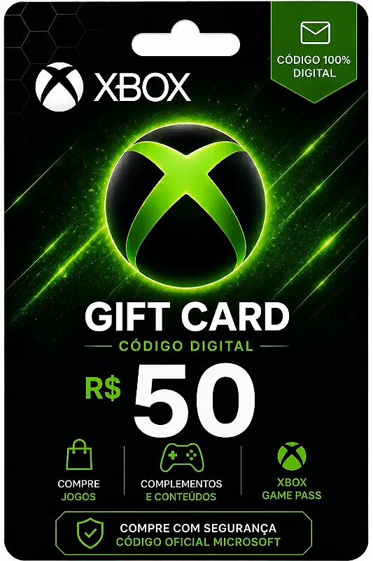 Gift Card Xbox R$ 50,00 - Cartão Presente Digital
