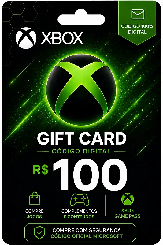 Gift Card Xbox R$ 100,00 - Cartão Presente Digital