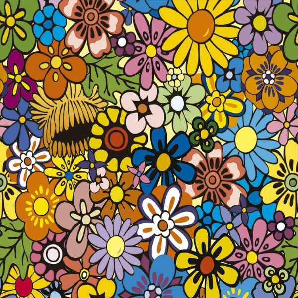 Papel Adesivo Floral Desenho Flores Coloridas - Estrela Papeis de Parede |  Loja Especializada em Papel de Parede | Papel de Parede em São Paulo