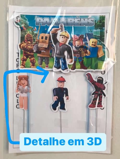 Topo de Bolo em Papel Camada Dupla Roblox - Cristal Mágico