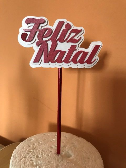 FELIZ NATAL TOPO DE BOLO 3D (12 CM) - PAPEL ARROZ ESPECIAL FELIZ NATAL TOPO DE BOLO 3D (12 CM) - PAPEL ARROZ ESPECIAL