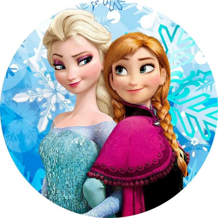 FACE PRINCESA ELSA - TEMA FROZEN - 20 CM - PAPEL ARROZ ESPECIAL