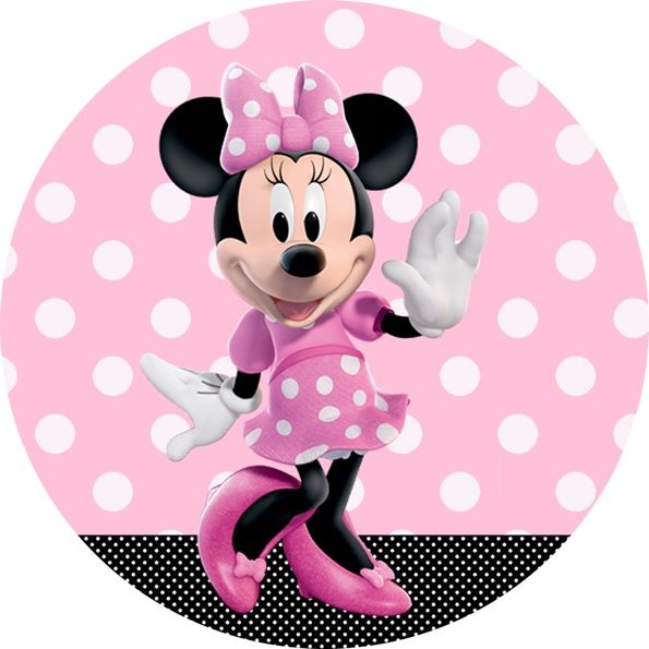 Bolo minnie rosa c/ papel arroz especial 