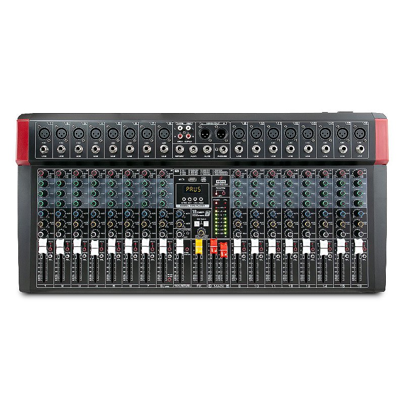 Mesa de som amplificada de 16 canais Arcano ARC-MIX-16P interface