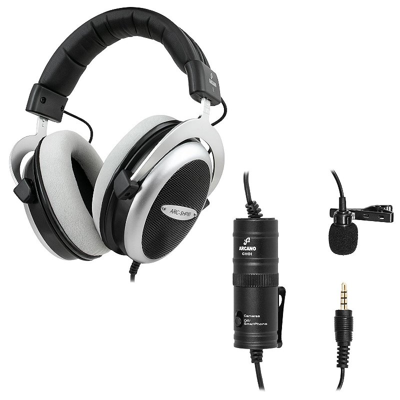 Fone de ouvido ARC-SHP80 c/ microfone condensador CHOI lapela