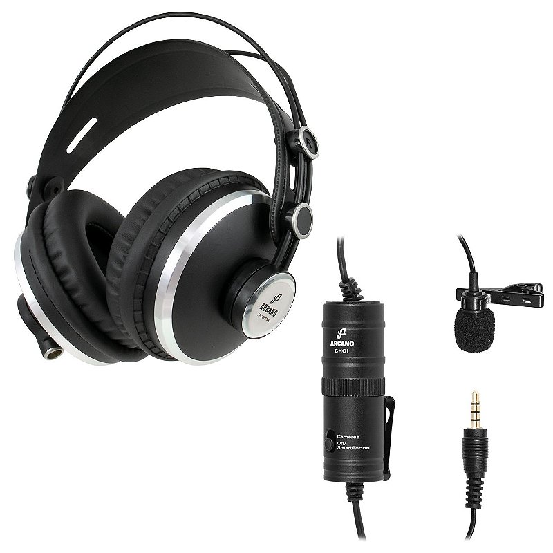 Fone de ouvido ARC-SHP300 c/ microfone condensador CHOI lapela
