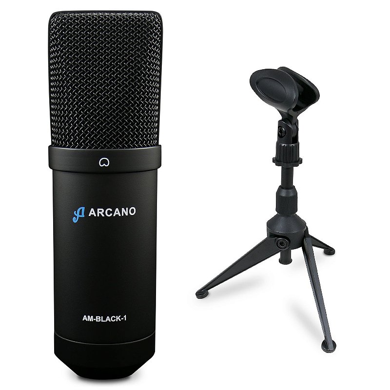 Microfone condensador USB Arcano AM-BLACK-1 c/ tripé AR-17S - Rede  Discovery – O portal do músico brasileiro
