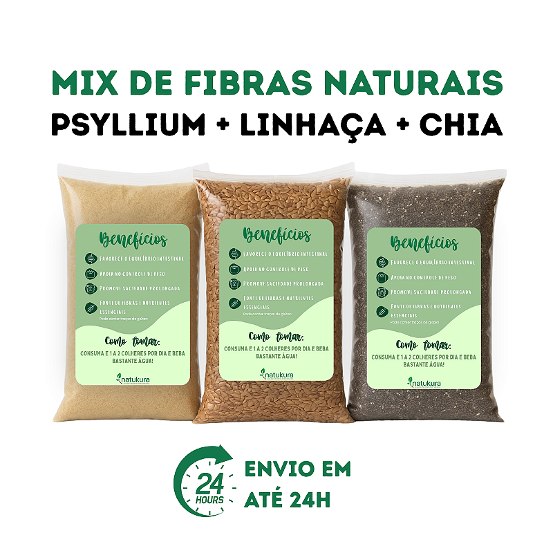 Super Mix NutriSaciedade – Psyllium, Linhaça e Chia 750g - Natukura ...
