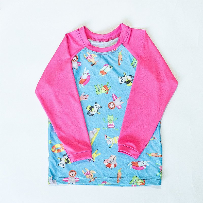 Camiseta Proteção Solar Infantil Manga Raglan