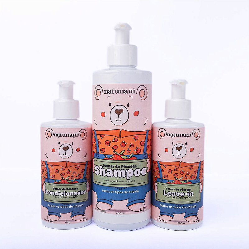 Kit Nutrição Completa Pomar de Pêssego - Shampoo + Condicionador + Leave-in