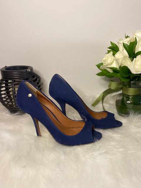 Peep Toe Azul Marinho My Shoes - Miscoleto - Brechó \u0026 Outlet