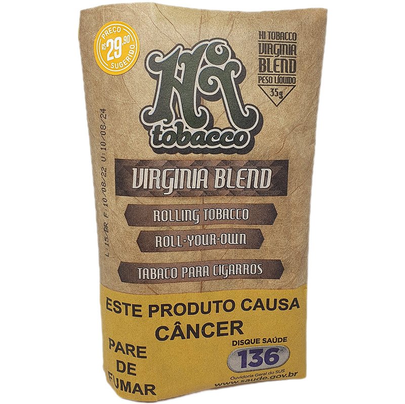 hi tobacco Tabaco Orgânico Hi Tobacco Virginia Blend 35g - Unidade - Adoromato -  Tabacaria e Headshop Online RJ