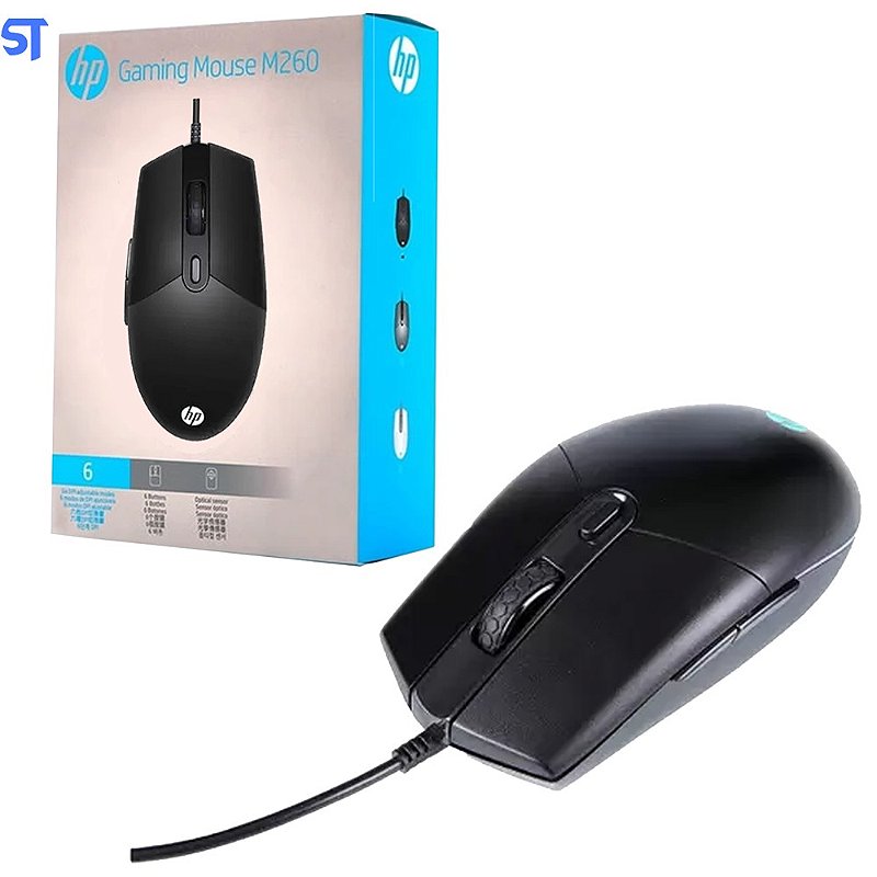 Mouse Gamer USB M260 6400DPI RGB HP Preto SobralTech