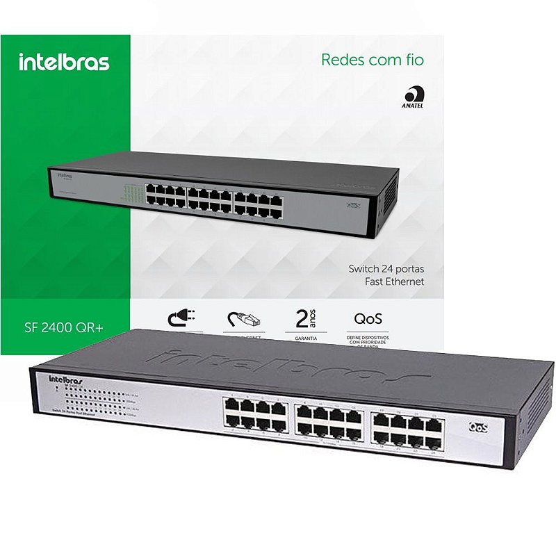 Switch Intelbras 24 Portas Fast Sf 2400 Qr+ SobralTech