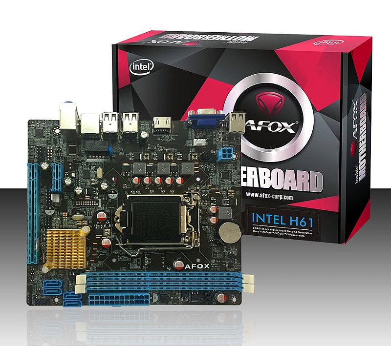 Placa Mãe Lga 1155 Ddr3 Afox Chipset Intel H61-MA5 Vga- Hdmi- Usb