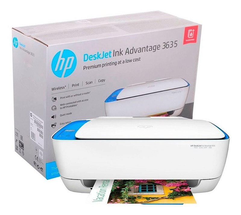 Impressora Multifuncional HP Deskjet Ink Advantage 3636 Wi-Fi (F5S45A)- Sem Cartucho - SobralTec