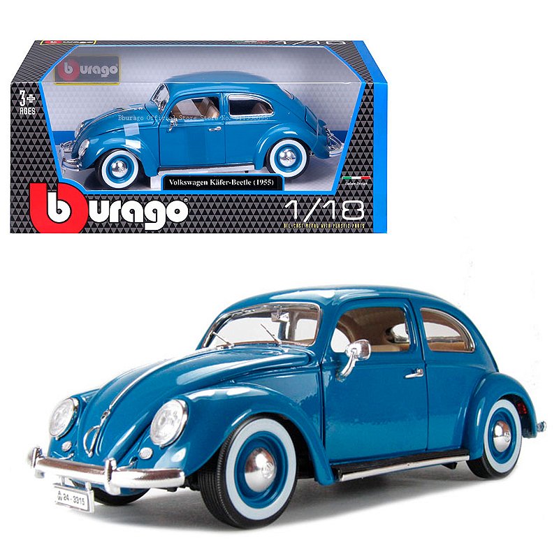 Burago 1:18 Volkswagen Fusca (Beetle Kafer) 1955 - Azul - Counting
