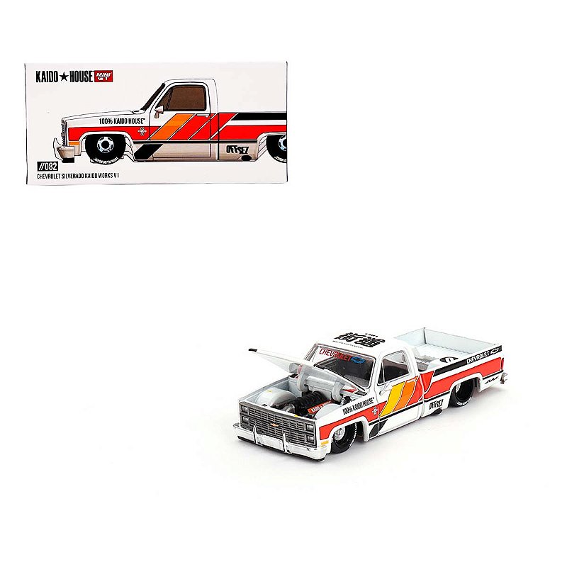 MINIGT 街道ハウス　CHEVROLET SILVERADO　チェイス Miniatura Diecast Kaido House x Mini GT 1:64 Silverado #82