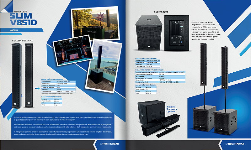 Taigar System, PA, Line Array, Caixa Ativa - LS AUDIO PRO Mesa de