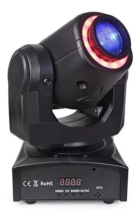 Moving Head Spot Led 30w 8 Cores 8 Led Entrada DMX - 82620 - YDTECH