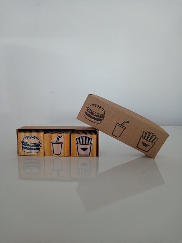 Kit 3 mini carimbos - Fast Food - Carimbos & Marias