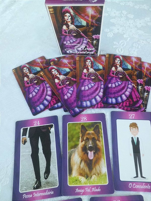 Tarot Rosa Caveira Baralho 36 Cartas + grátis Banho Cigano Nf em